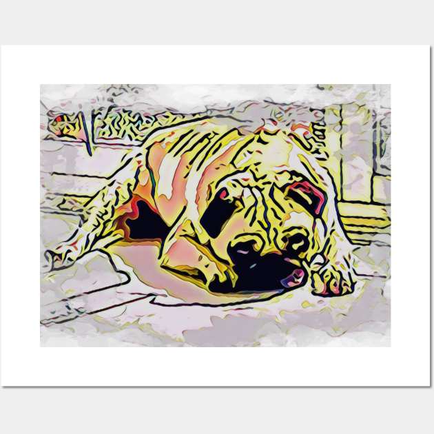 Pug dog portrait Wall Art by allaboutpugdogs 